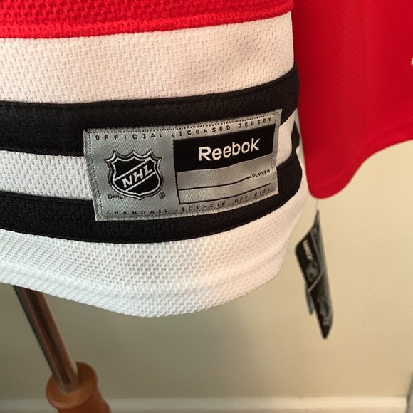 CHICAGO BLACKHAWKS team jersey vintage HULL name on back Size L NEW , Red - Picture 7 of 12